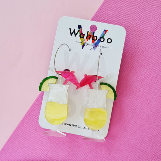 Pina Colada Cocktail Dangle Earrings