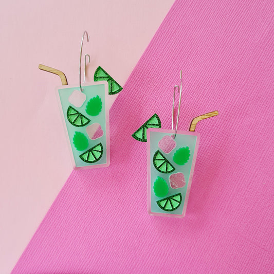 Mojito Cocktail Dangle Earrings