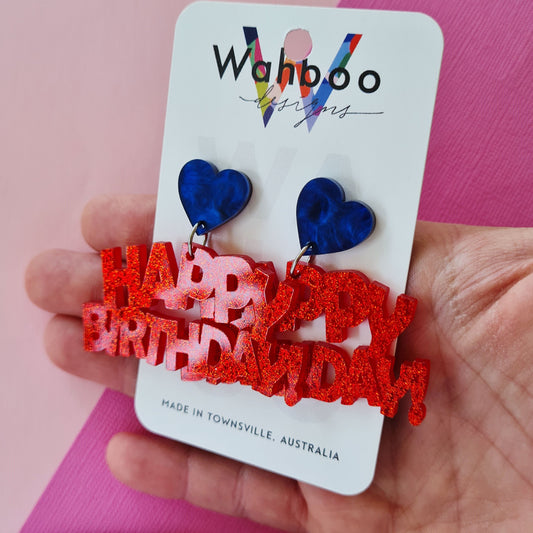 Happy Birthday Dangle Earrings