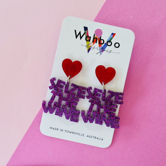 Seize the Wine Dangle Earrings