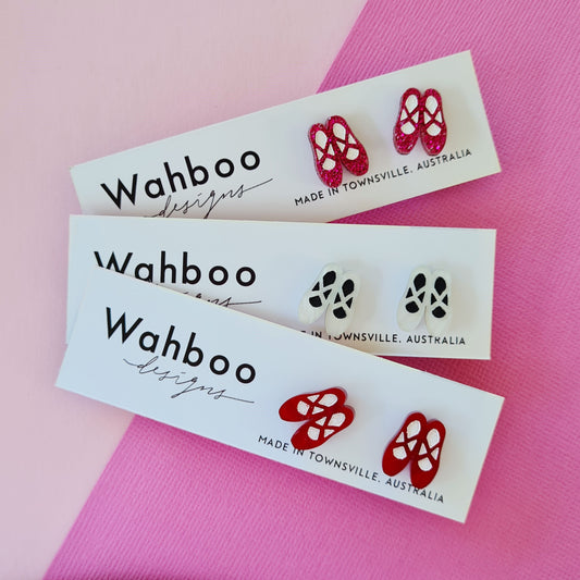 Ballet Dancing Slippers Stud Earrings