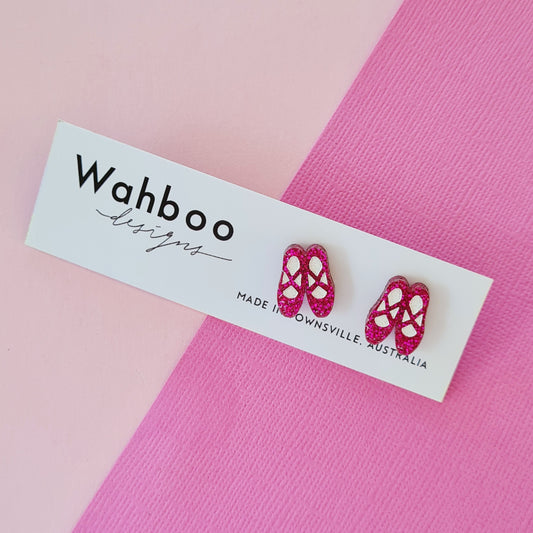 Ballet Dancing Slippers Stud Earrings