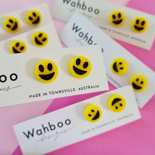 Smiley Face Emoji Stud Earrings