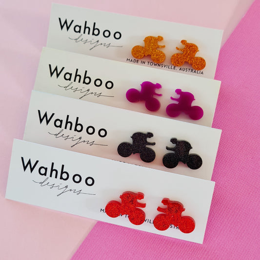 Cyclist Stud Earrings