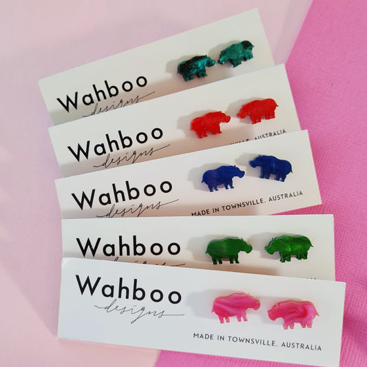 Hippopotamus Stud Earrings