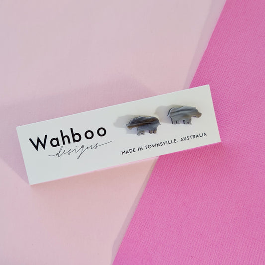 Hippopotamus Stud Earrings