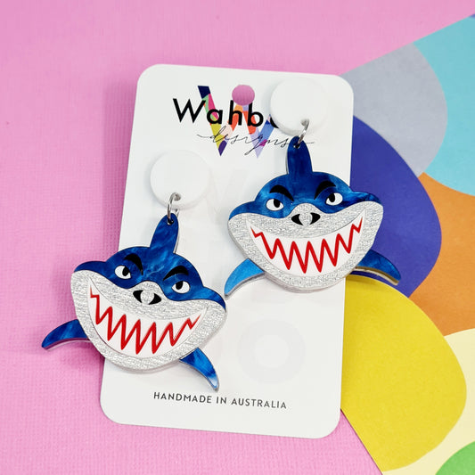 Smiling Shark Dangle Earrings