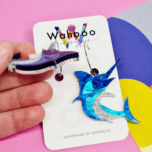 Marlin Fish Dangle Earrings