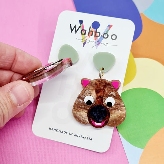 Wombat Dangle Earrings