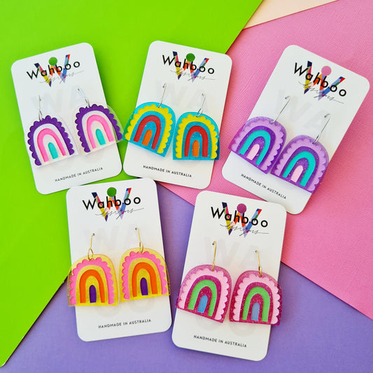 Rainbow Arches Dangle Earrings