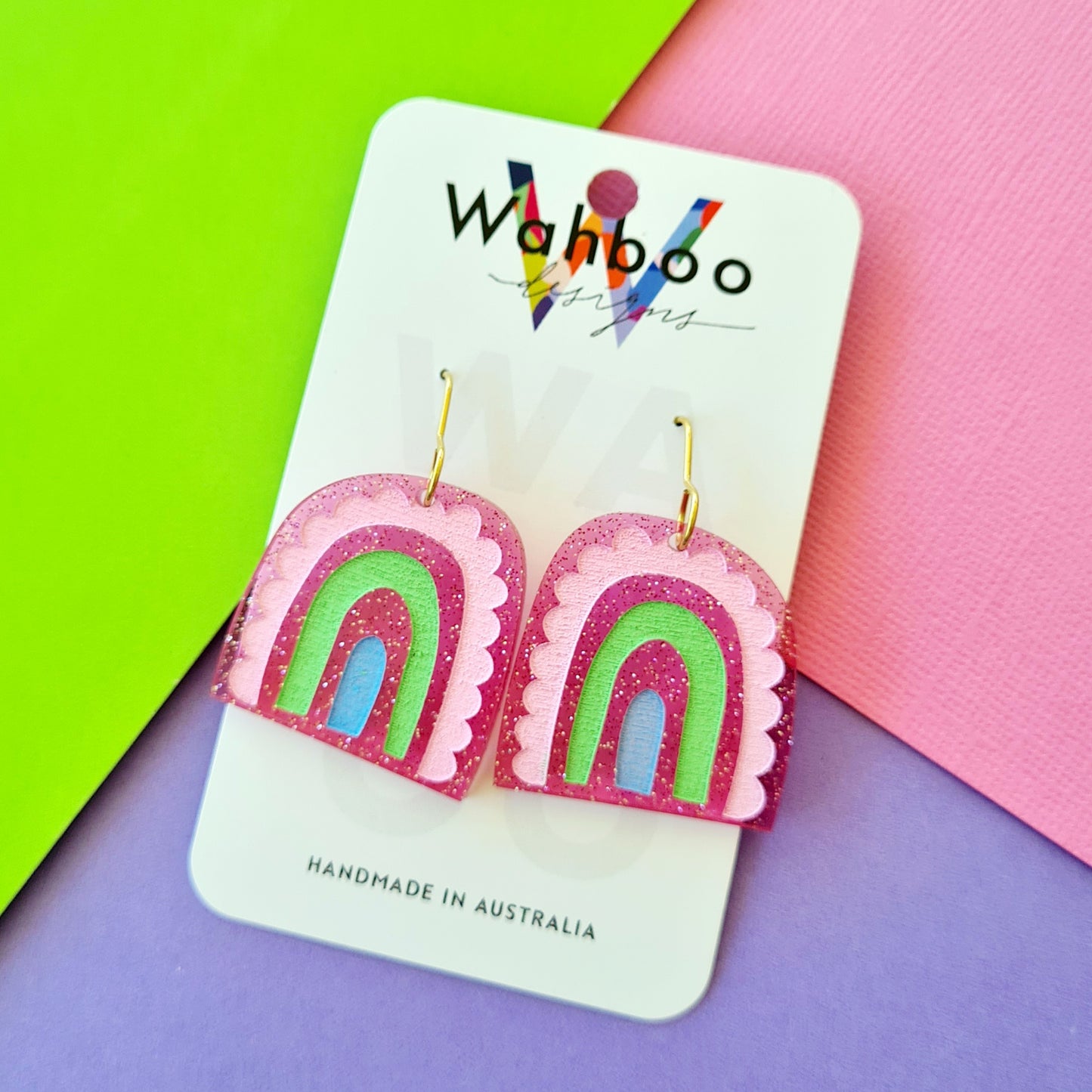Rainbow Arches Dangle Earrings