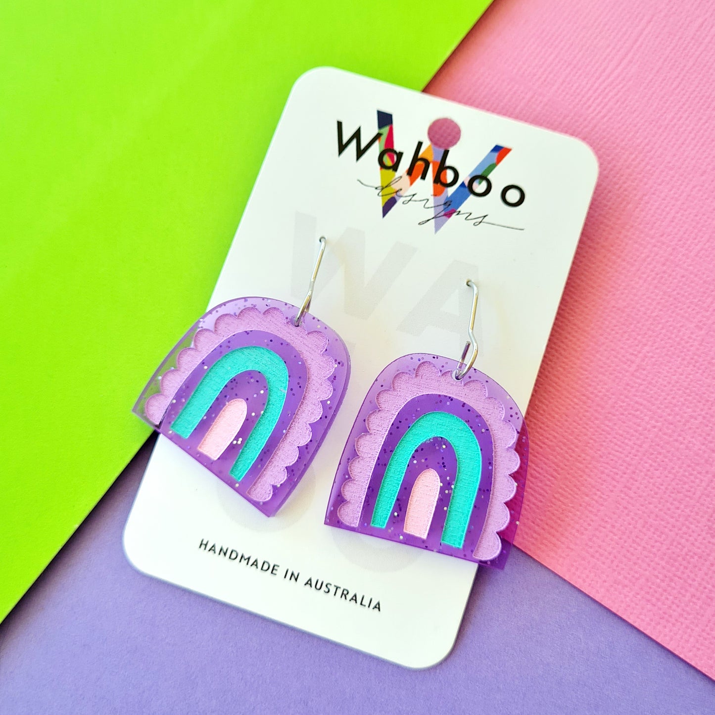 Rainbow Arches Dangle Earrings