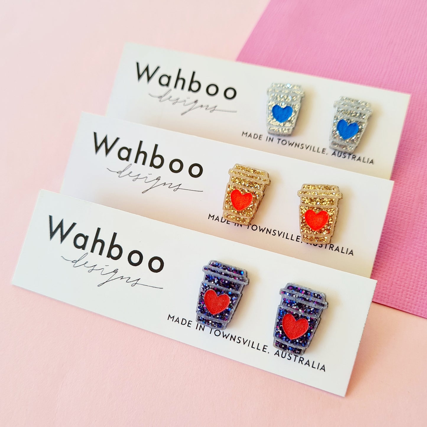 Coffee Takeaway Cup Stud Earrings