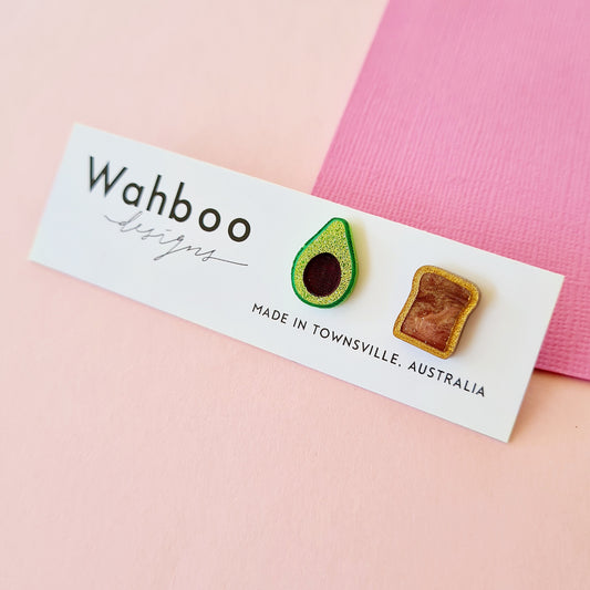 Avocado and Toast Stud Earrings