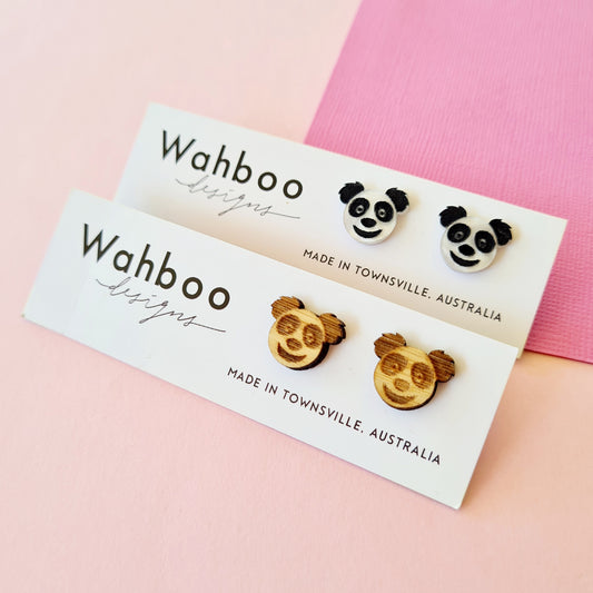 Panda Face Studs