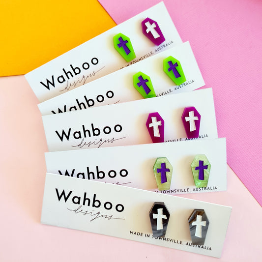 Halloween Coffin Stud Earrings