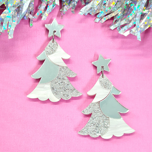 Christmas Tree Mosaic Dangle Earrings