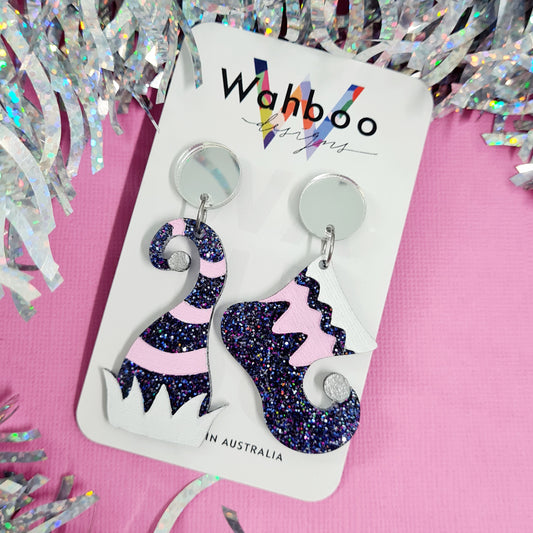 Christmas Elf Hat and Boots Dangle Earrings