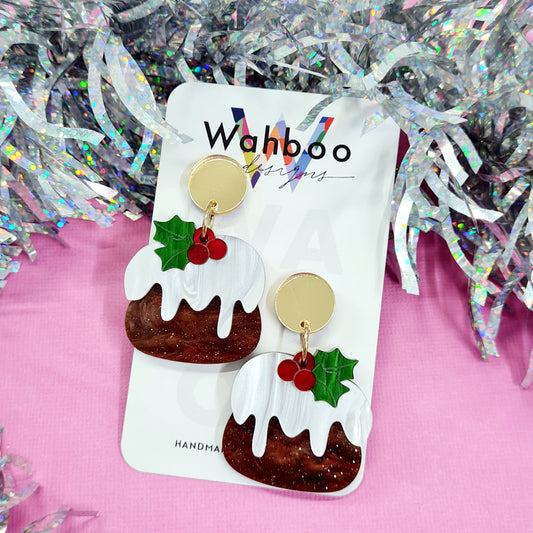 Christmas Pudding Dangle Earrings