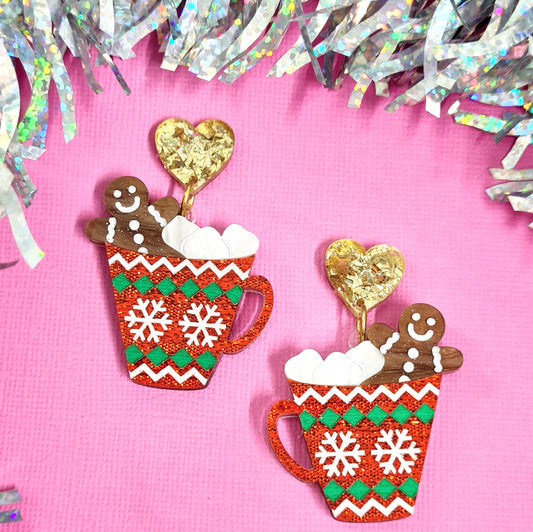 Christmas Hot Chocolate Dangle Earrings