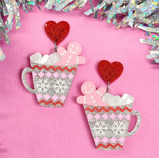 Christmas Hot Chocolate Dangle Earrings