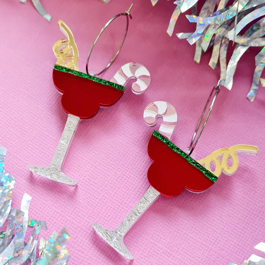 Christmas Margarita Cocktail Dangle Earrings