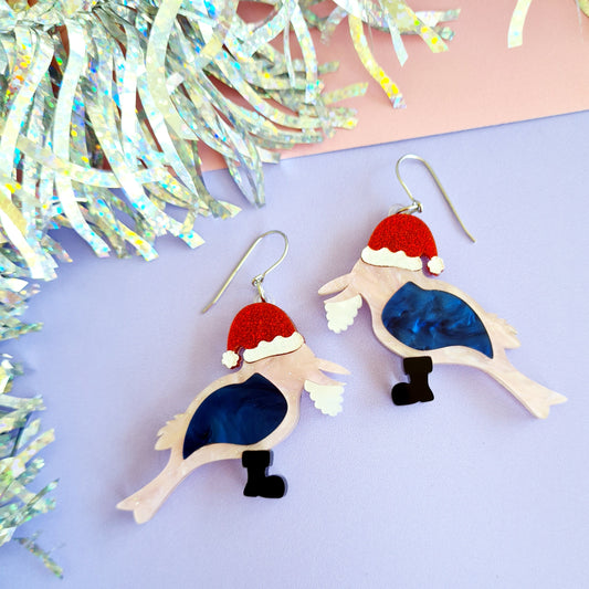 Christmas Kookaburra Dangle Earrings