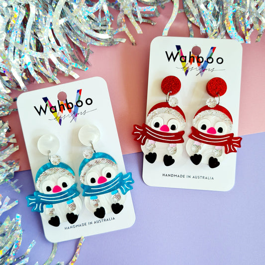 Christmas Penguin Dangle Earrings