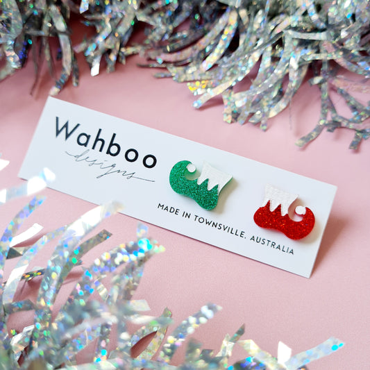 Christmas Elf Shoe Stud Earrings