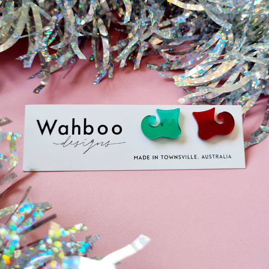 Christmas Elf Shoe Stud Earrings