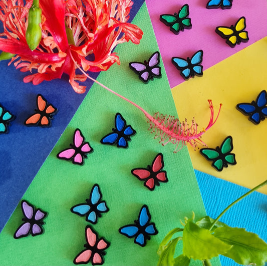 Butterfly Painted Stud Earrings