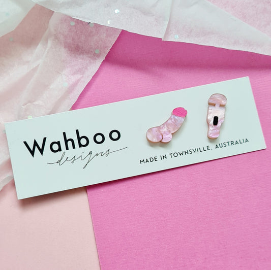 Vagina, Penis & Breasts Combination Stud Earrings