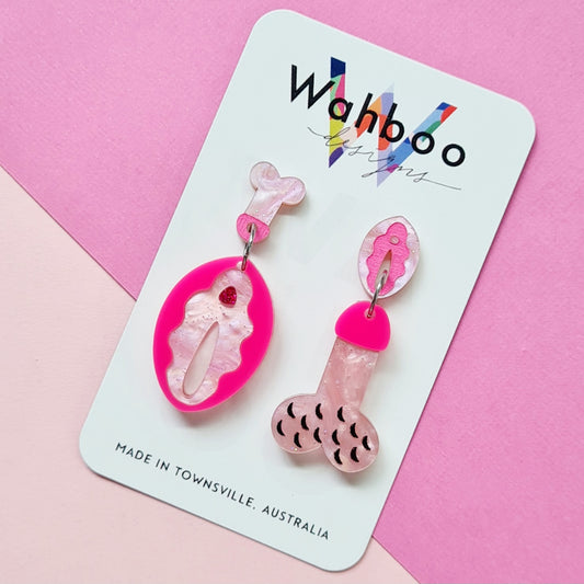 Vagina & Penis Combination Dangle Earrings