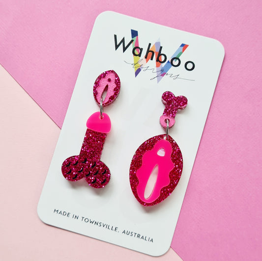 Vagina & Penis Combination Dangle Earrings