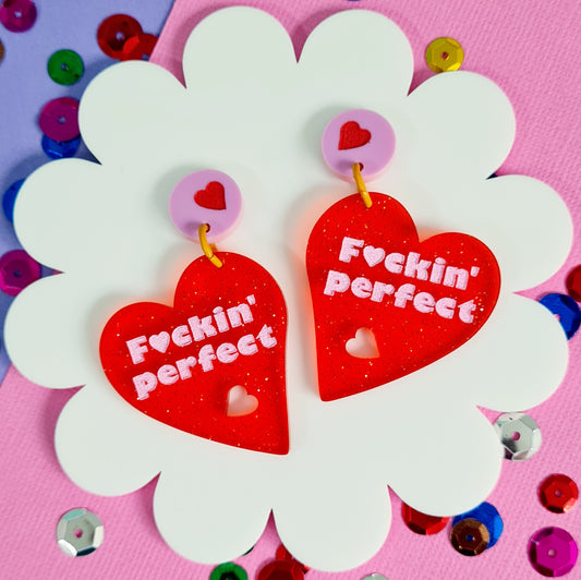 Love Heart Fkn Perfect Dangles