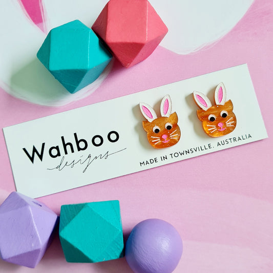 Easter Cat Stud Earrings