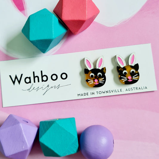 Easter Cat Stud Earrings