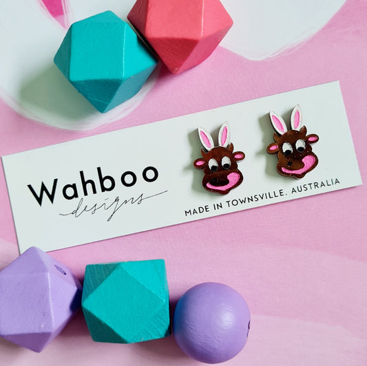 Easter Cow Stud Earrings