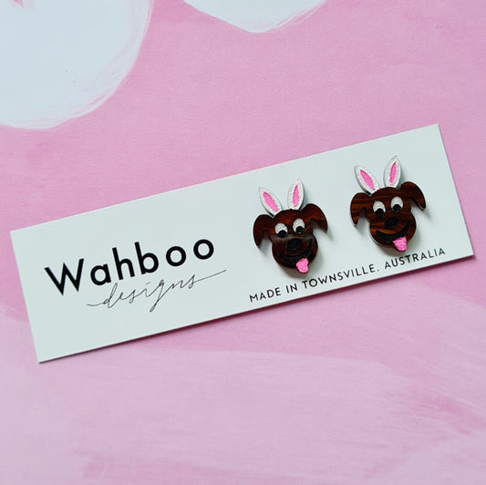 Easter Dog Stud Earrings