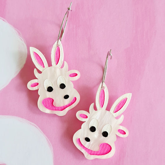 Easter Cow Dangle Earrings