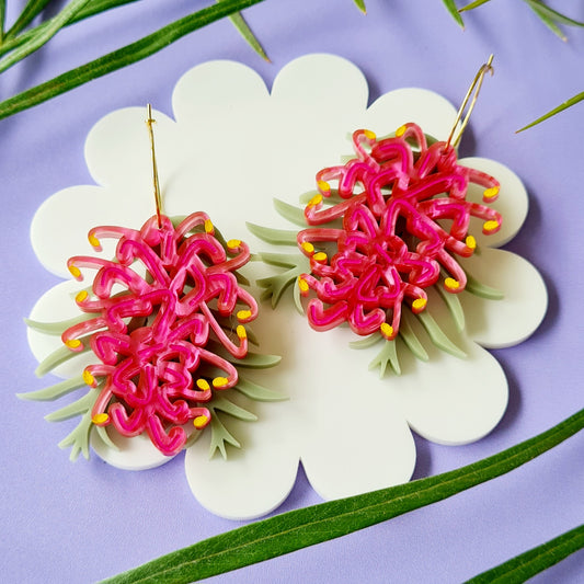 Grevillea Flower Dangle Earrings