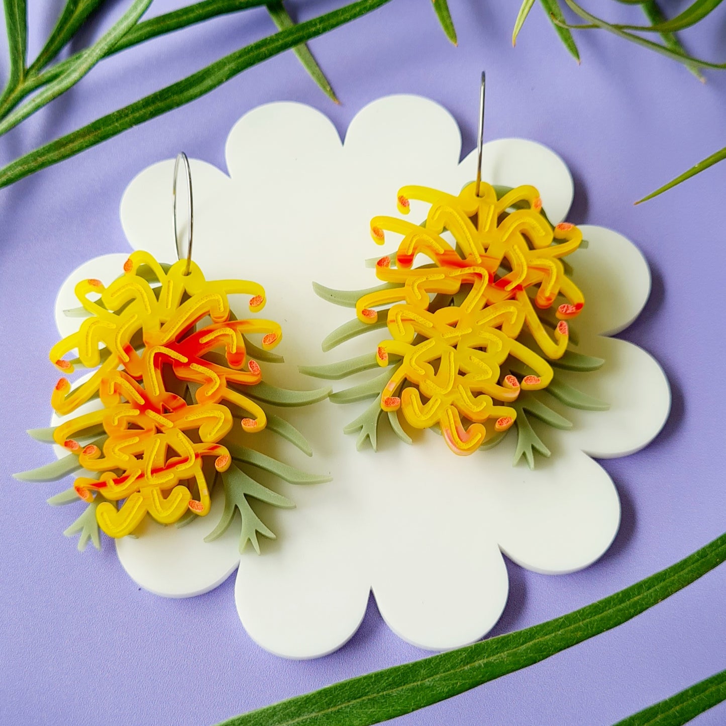 Grevillea Flower Dangle Earrings