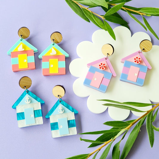 Beach Hut Dangle Earrings