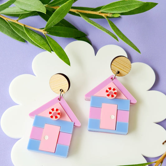 Beach Hut Dangle Earrings