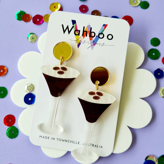 Espresso Martini Cocktail Dangle Earrings