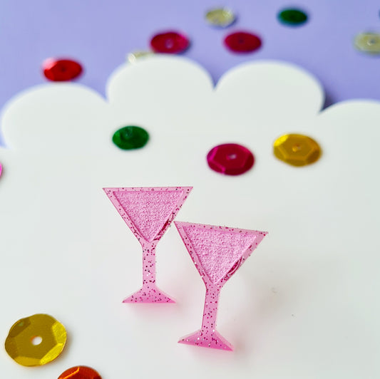 Martini Glass Stud Earrings