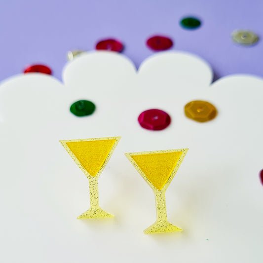 Martini Glass Stud Earrings