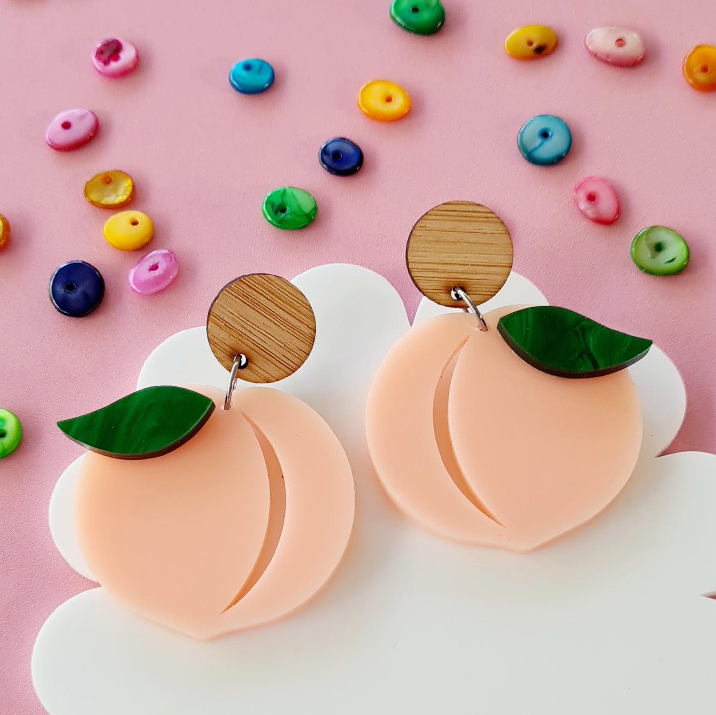 Peach Dangle Earrings
