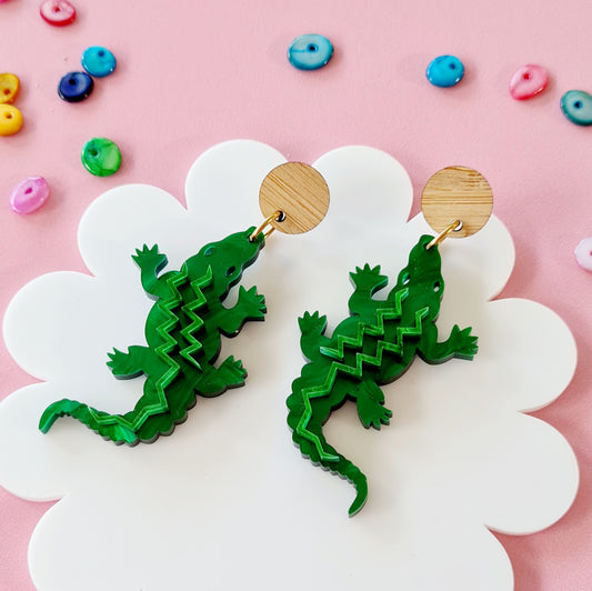 Crocodile Dangle Earrings