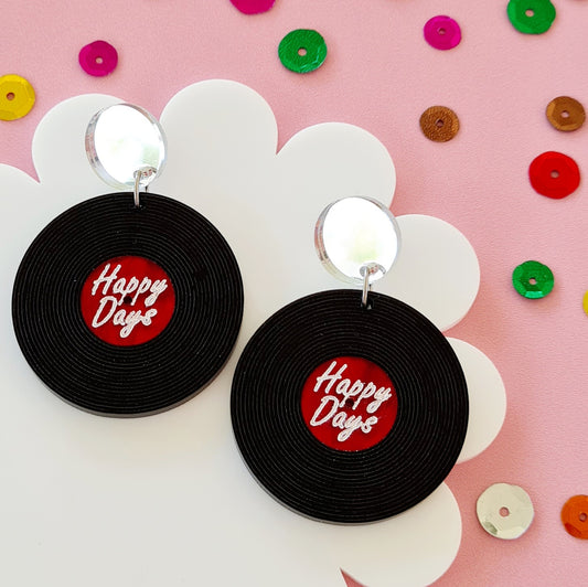 Record Vinyl Dangle Earrings
